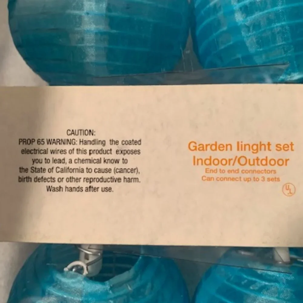Blue lantern string indoor/outdoor light set NWOT
